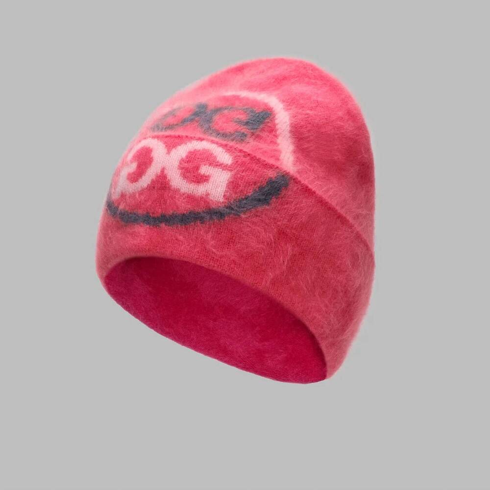 NEW G/FORE unisex happy g's fuzzy cashmere beanie in knockout pink